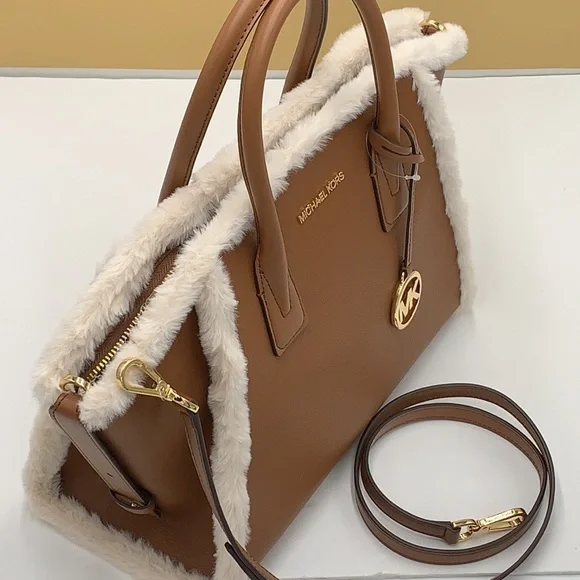 MICHAEL KORS AVRIL LARGE TOP ZIP SATCHEL LUGGAGE MULTI COLOR WITH FLUFFY - Picture 8 of 16